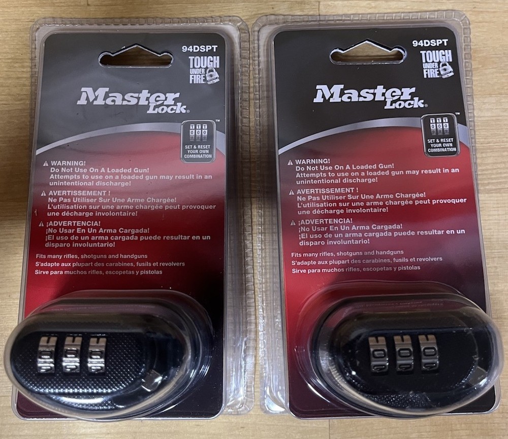 Two 94DSPT MasterLock Trigger Combination Gun Locks Black SEALED/NEW