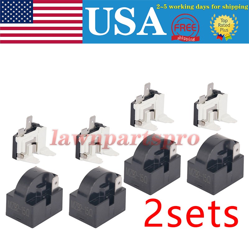 4x Refrigerator PTC Starter Relay Replace 2 Pins Compressor Overload Protector