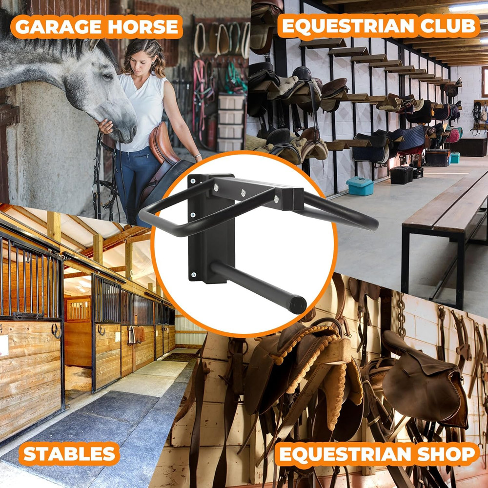 1 Pack Thickened Saddle Rack with Pad Bar,Wall Mounted Saddle Rack, Heavy Duty S