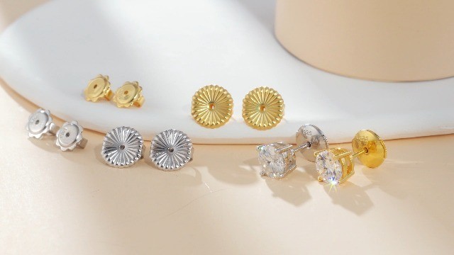 Large Earring Backs Replacement Locking Earring Backs for Studs 925 Sterling