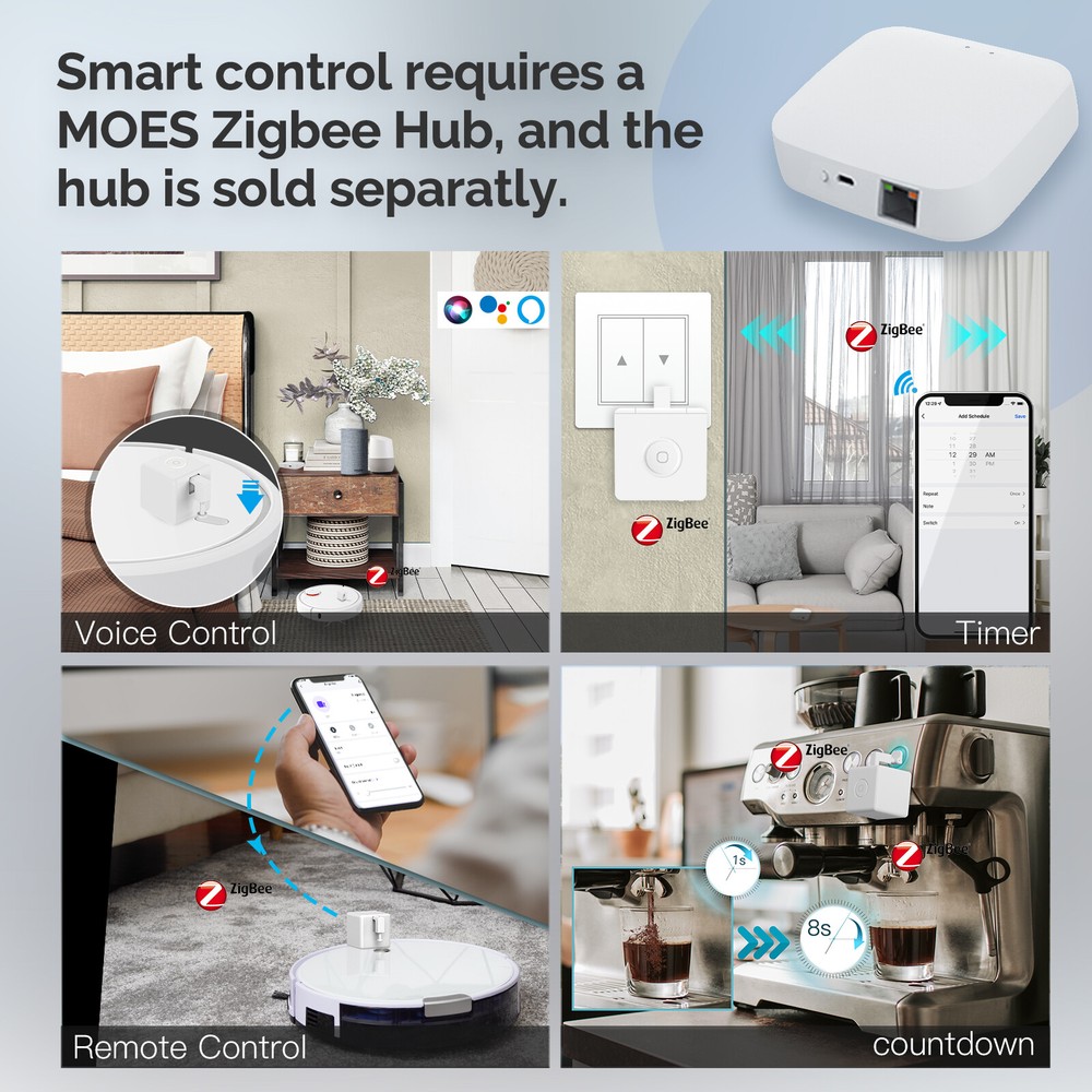 MOES ZigBee Fingerbot Plus Smart Switch Button Pusher Timer Voice&Remote Control