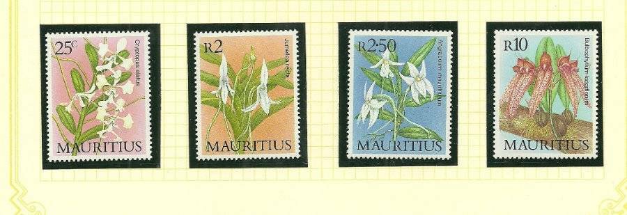 MAURITIUS SG733-736 ORCHIDS SET MNH
