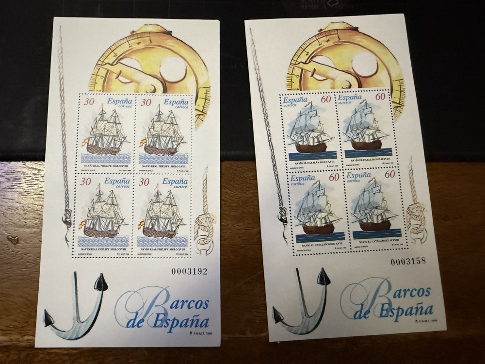 spanish stamps barcos de Espana min sheets