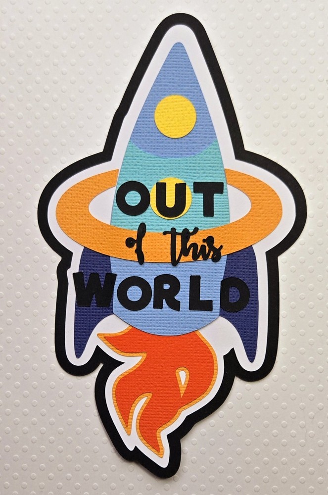 Rocket Title. Scrapbook, Card Making Paper Piecing