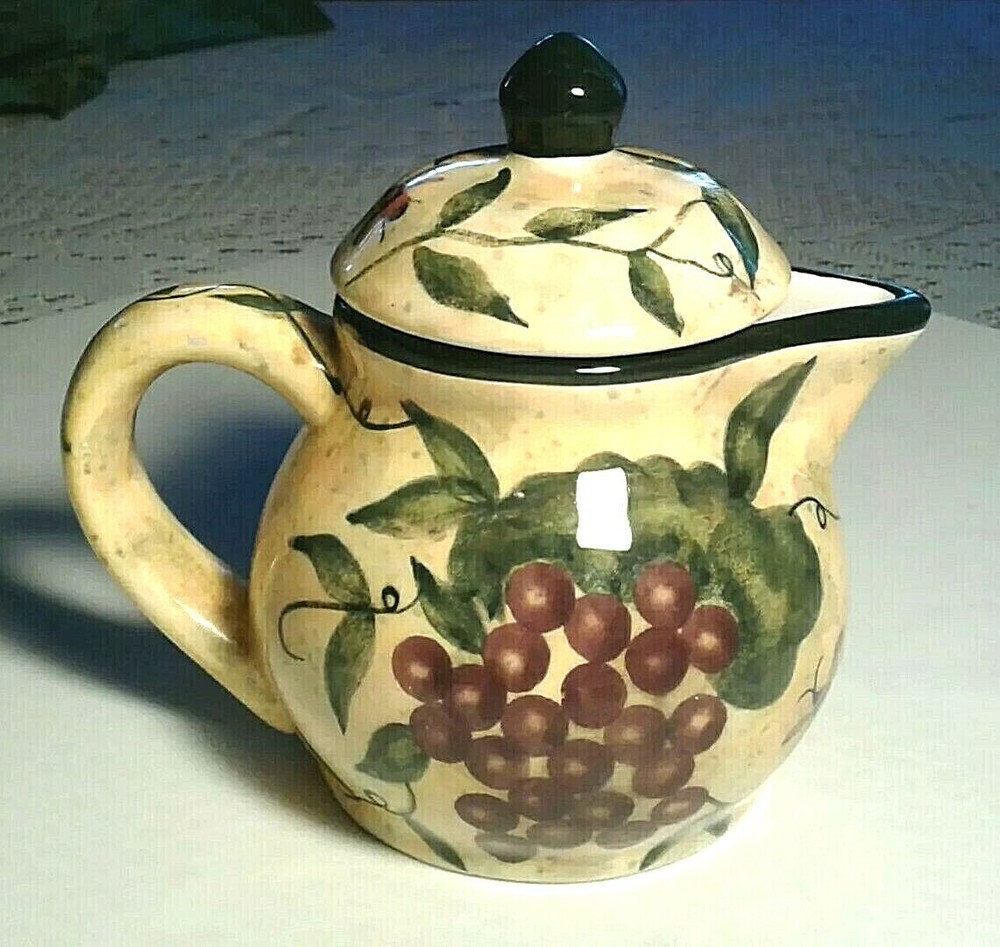 SUSAN WINGET, LANG, COVERED SMALL PITCHER, 2002 "FRUITFUL BOUNTY"