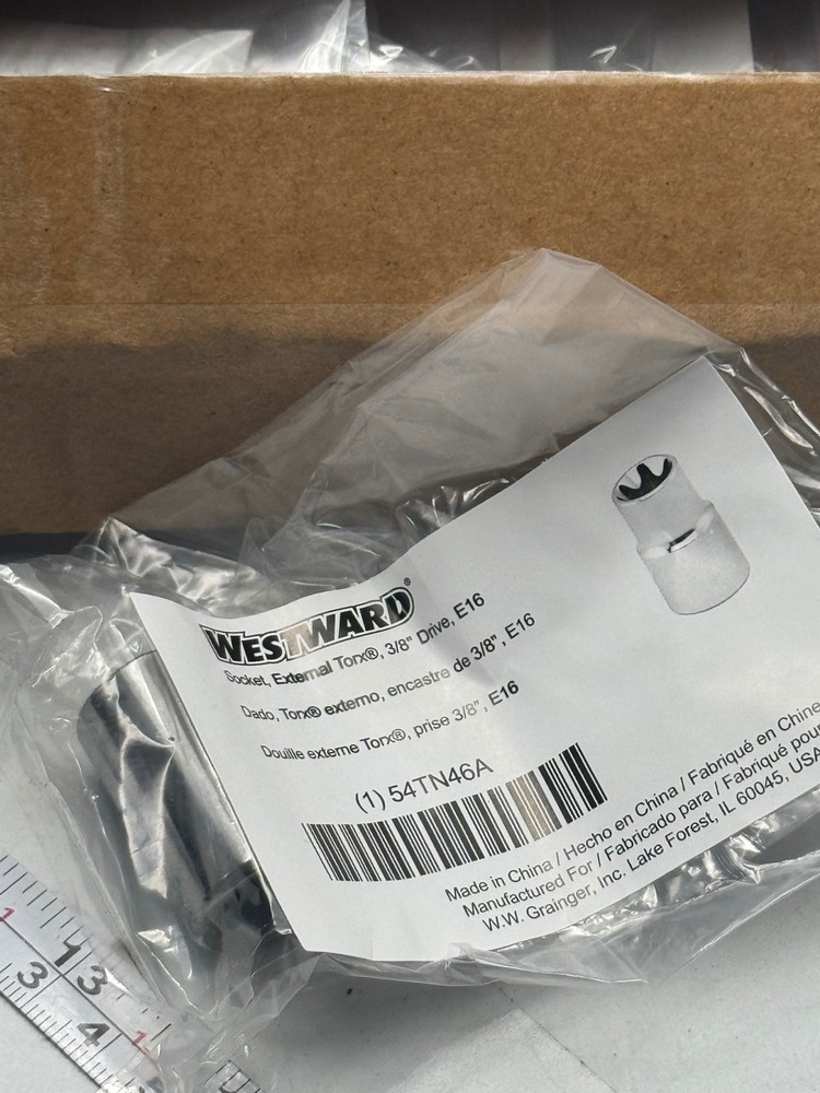 Westward Socket External Torx 3/8 Drive E16 54TN46A Tool Socket 10PK