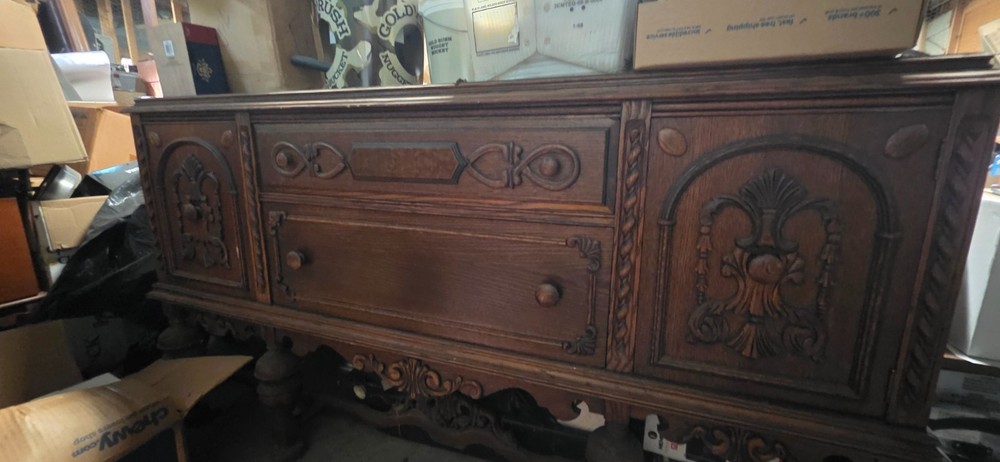 vintage sideboard buffet cabinet and table MUST MOVE!!!