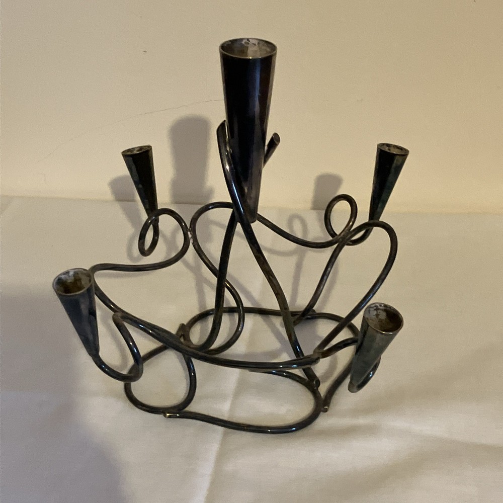 Vintage Five-branch Epergne Table Centre Piece Silver Plated