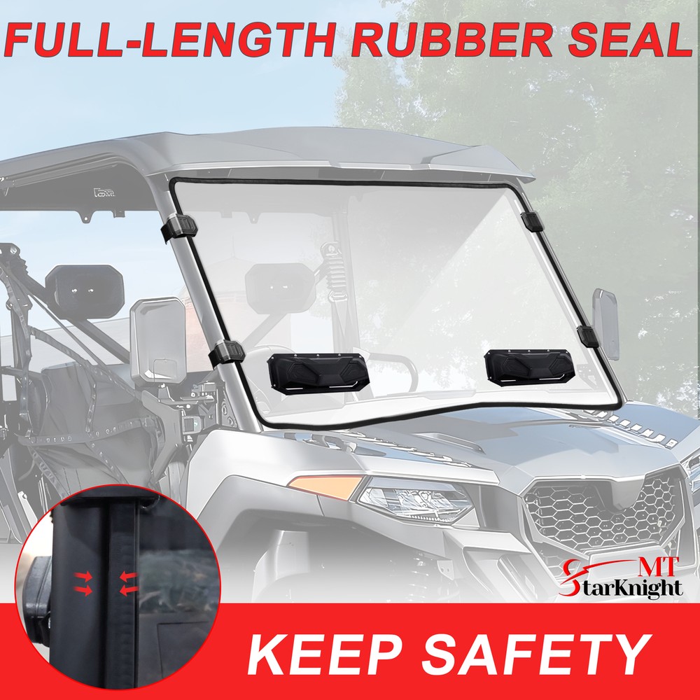 For CFMOTO UForce 600 2021-2025 Front Window Scratch-resistant Vented Windshield