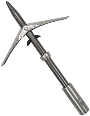 Twin Barb Double Wing Pole Spear Tip Stainless Steel
