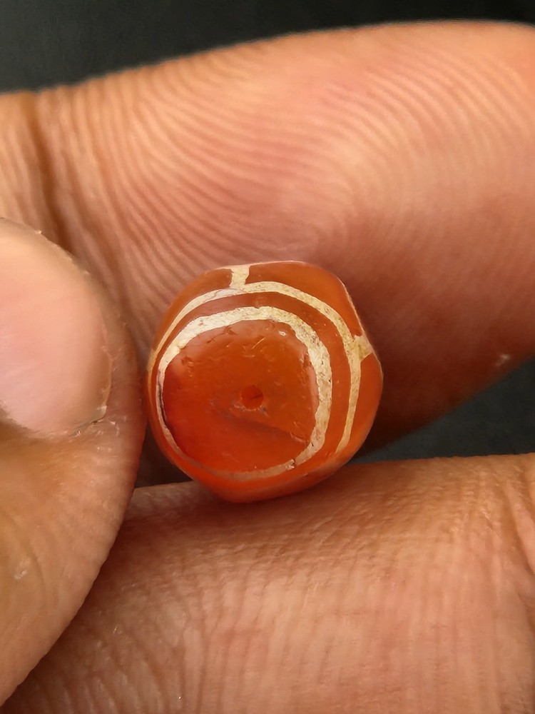 Ancient Etched Carnelian Longevity Bead over 2000 Year Old In great Condition