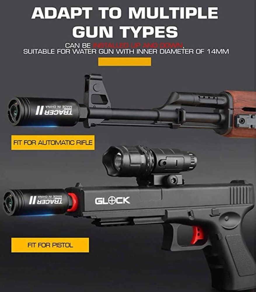 14mm CCW Compact Airsoft/gel Blaster Multi Color Barrel Flash Unit Attachment