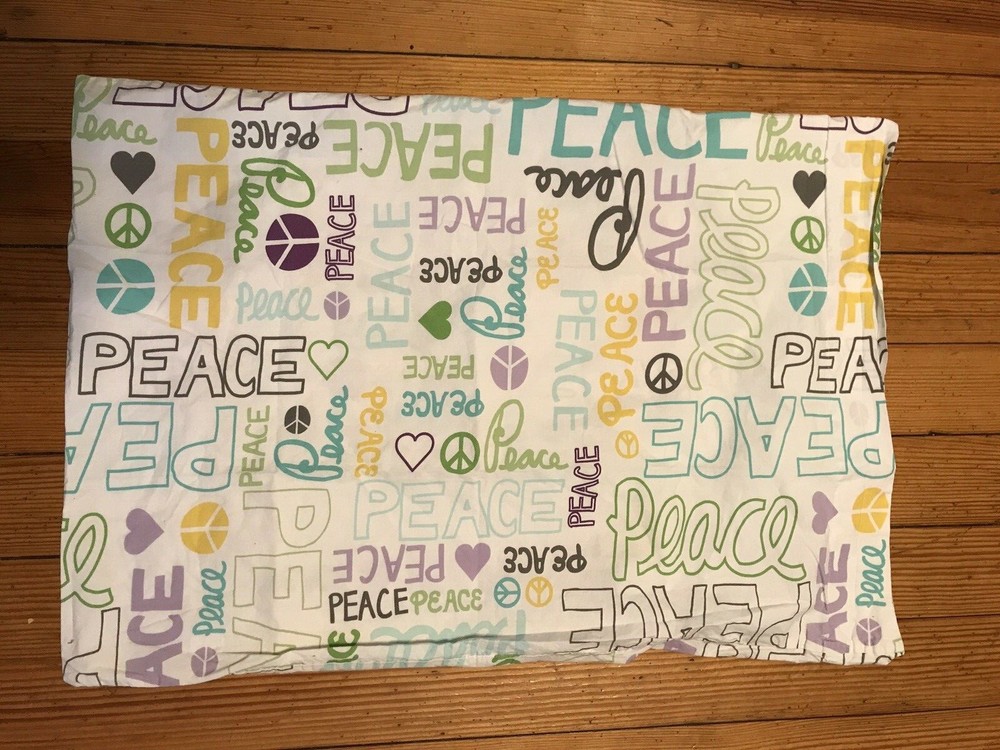 PB teens cotton multicolor peace standard pillow case
