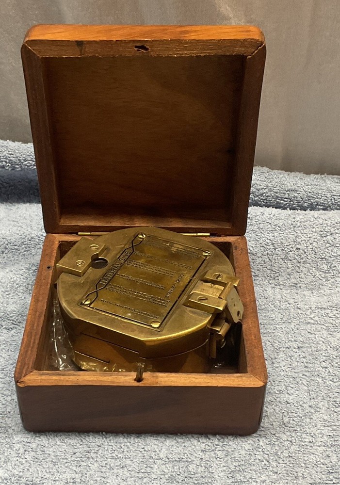 Brass Maritime Compass With Case
