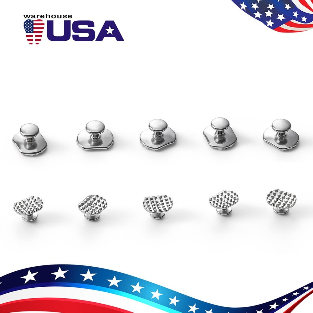 10pcs Dental Orthodontic Lingual Button Bondable Rectangular Monoblock