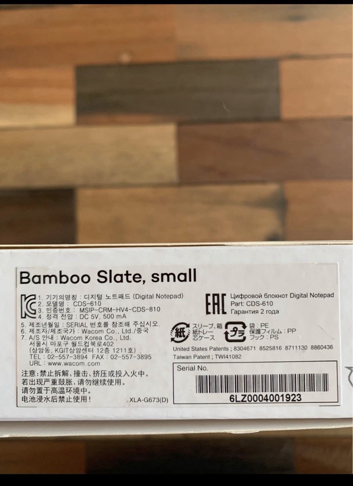 Wacom Bamboo Slate Small Drawing Tablet CDS610 Folio Smartpad