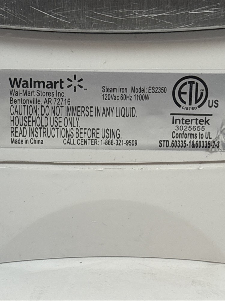 Mainstays Lightweight Handheld Steam Iron Model ES2350