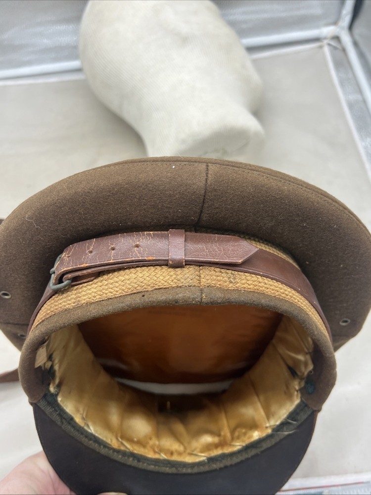 WW2 US Army Officer Visor Hat OD Size 7 (RF
