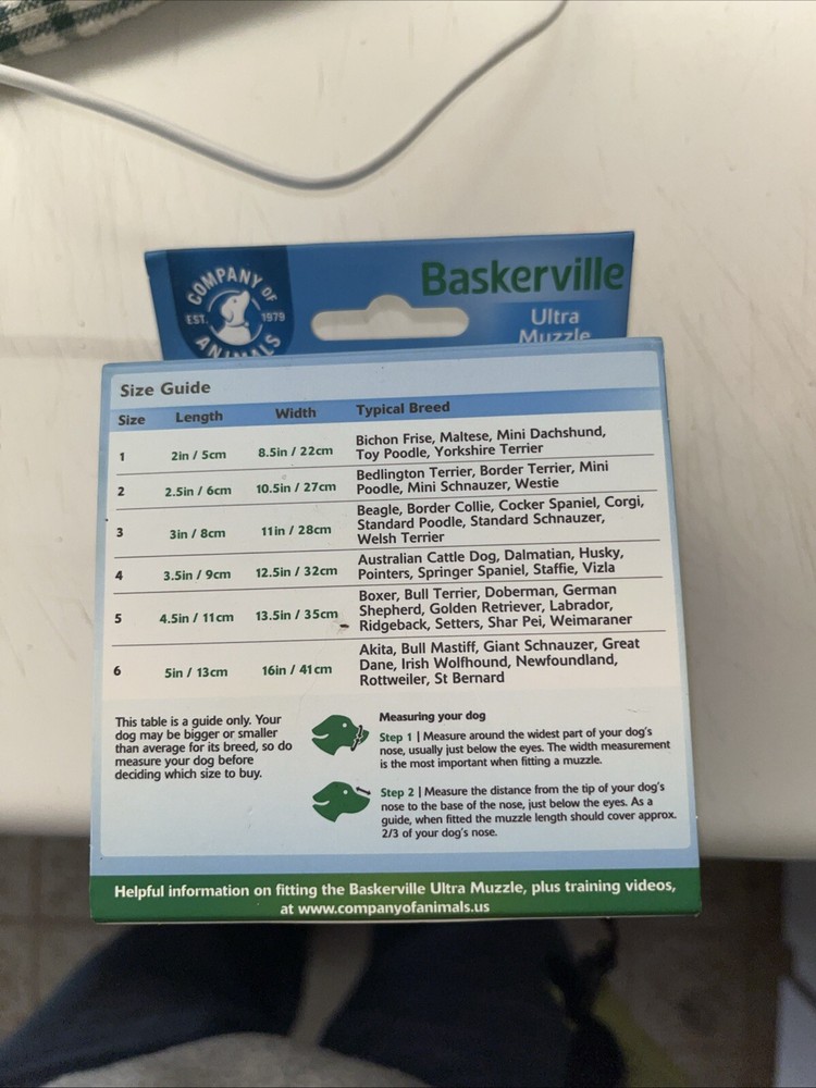 Size 1 Baskerville Muzzle Breathable Ultra