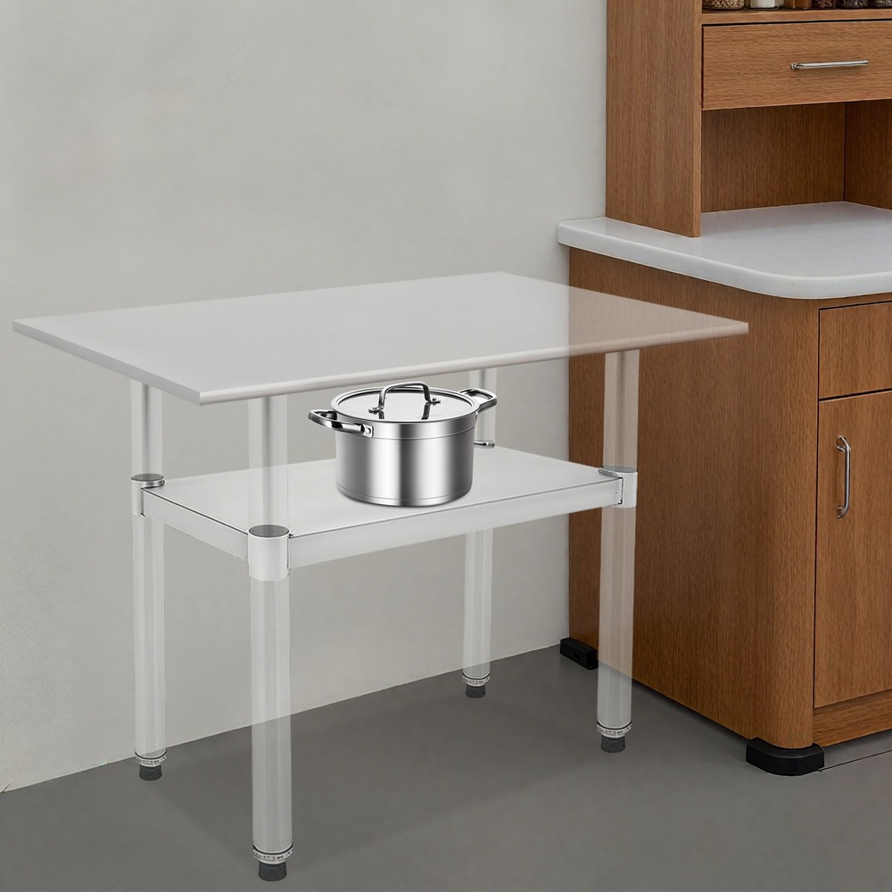 Adjustable Undershelf 21.65x9.84in Stainless Steel 220LB for Workbench Table