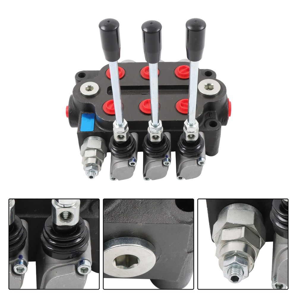3 Spool 25 GPM Hydraulic Directional Control Valve Tractor Loader Double Acting