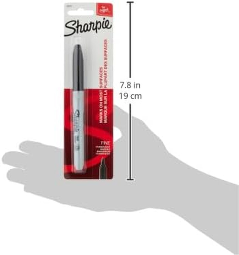 Fine Point Permanent Marker, Black, 1 Count