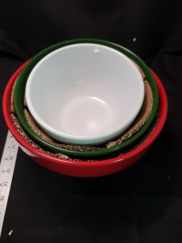 DII 3-Piece Christmas Mixing Bowl Set NEW OPEN BOX
