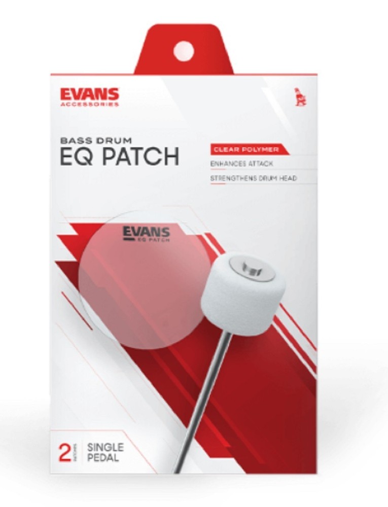 2-Pack Evans EQ Single Pedal Patch, Clear Plastic,  EQPC1