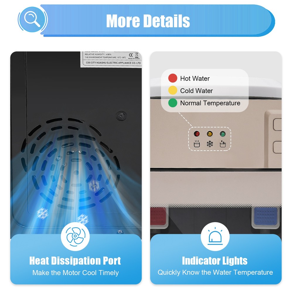 Top Loading Countertop Water Dispenser Hot Cold Water Cooler Drinking Machine