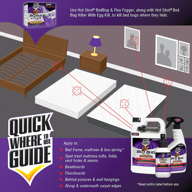 Hot Shot Ready-to-Use Bed Bug Killer Spray Kills Bed Bugs and Bug Eggs New