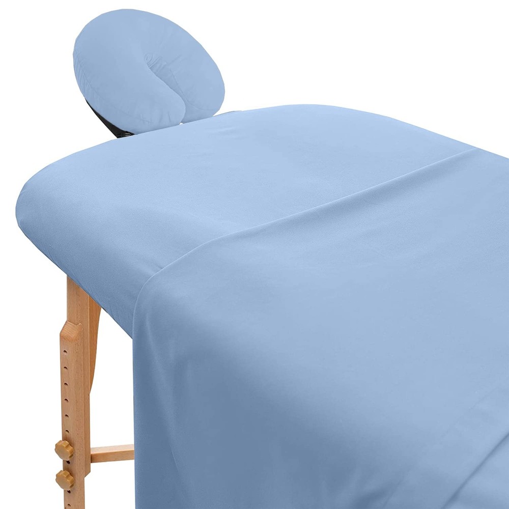 Massage Table Sheets Set - 3 Pcs 100% Cotton Flannel - Fitted Sheets, Flat Sh...