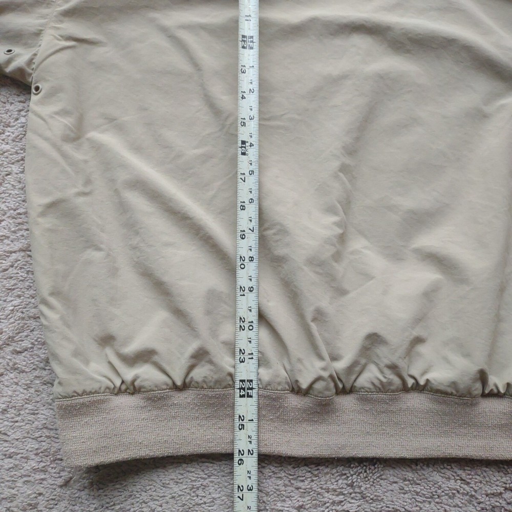 Greg Norman Golf Jacket Mens Large Beige Lined Windbreaker Pullover Outdoors
