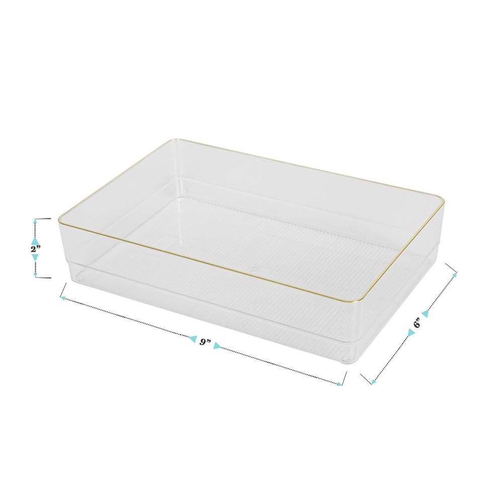 Kerry Plastic Stackable Office Desk Drawer Organizers, 9" x 6", 3 Pack, with ...