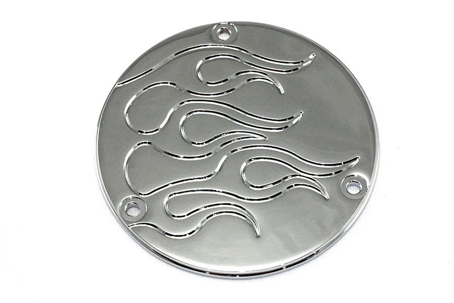 Flame Derby Cover Chrome for Harley-Davidson