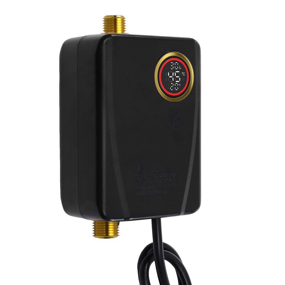 3KW Electric Tankless Water Heater Instant Hot Shower Kitchen Heater LED Display