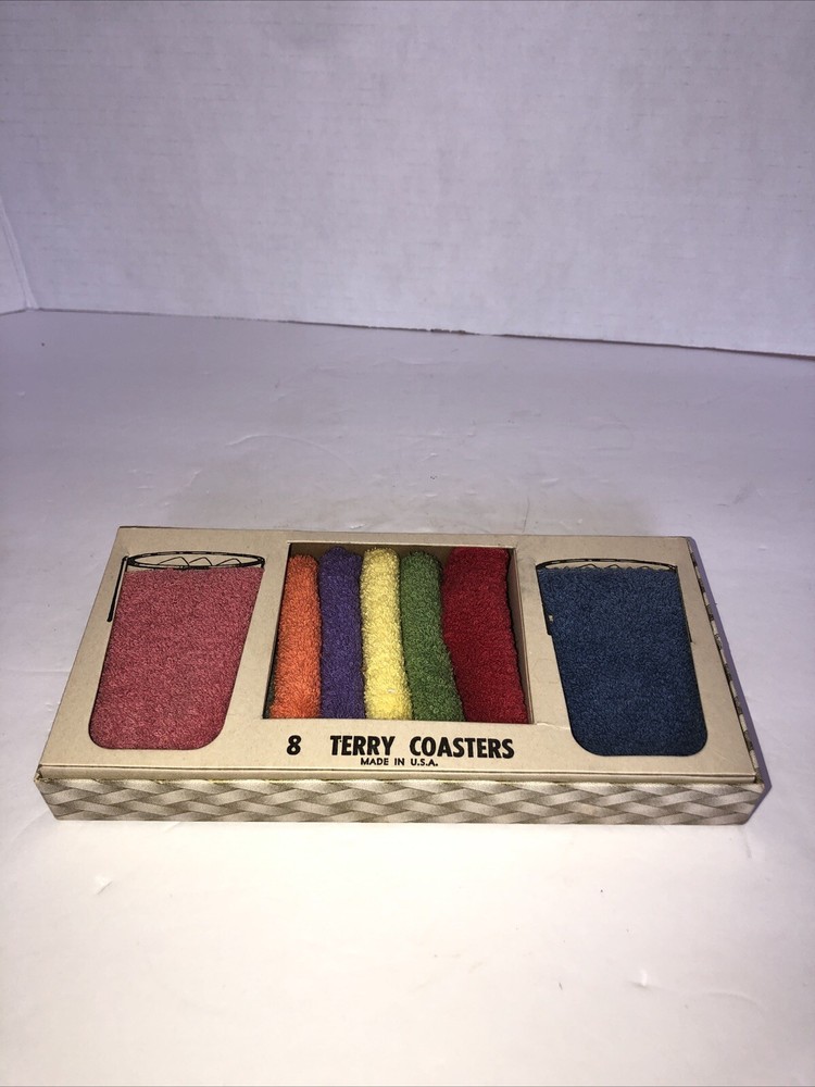 Vintage Set Terry Cloth Coasters