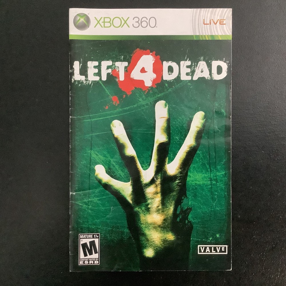 Left 4 Dead 1 Microsoft Xbox 360 Instruction Manual Only