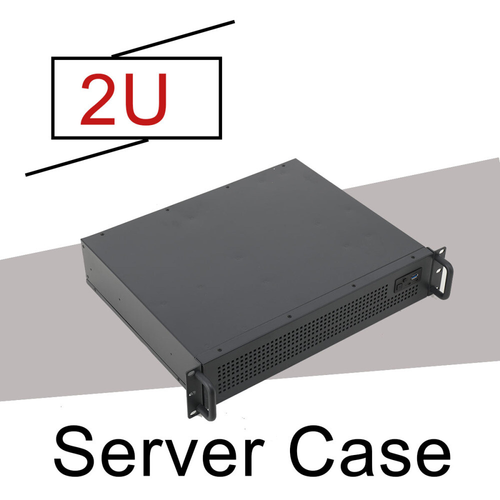 14” 2U Server Chassis Rackmount Case Supports Mini ITX and Micro ATX Mainboards