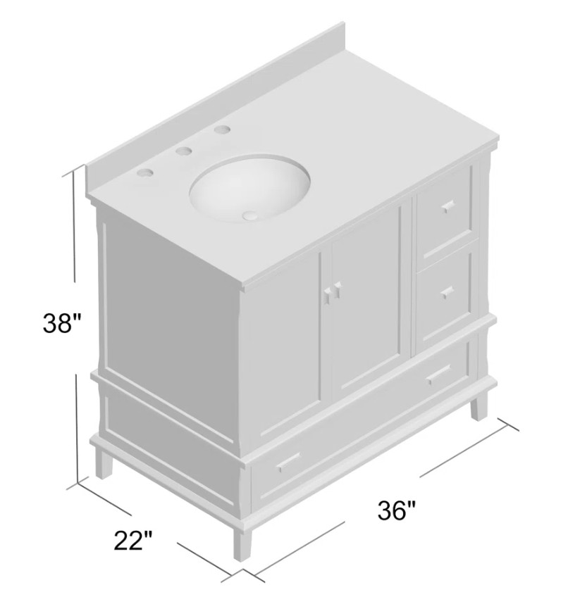 36" Single Bathroom Vanity (STILL IN BOX)