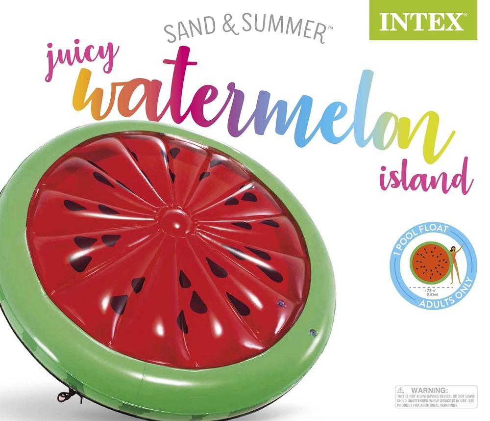 Intex Watermelon, Inflatable Island, 72" X 9" , Red