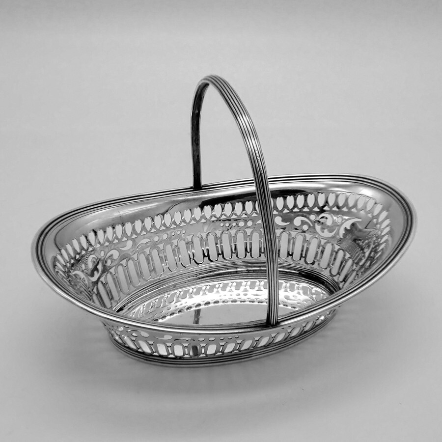 Open Work Basket Fixed Handle Gorham Sterling Silver No Mono