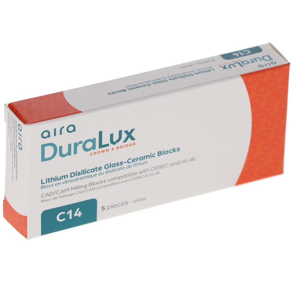 Aira 600155 DuraLux IPS e.max Type Blocks CAD LT C14 A3 5/Pk