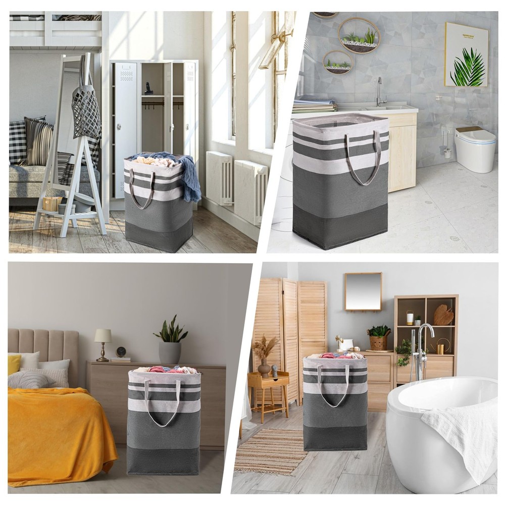 2 Pack Large Laundry Basket,Waterproof Freestanding Laundry Hamper,Collapsibl...