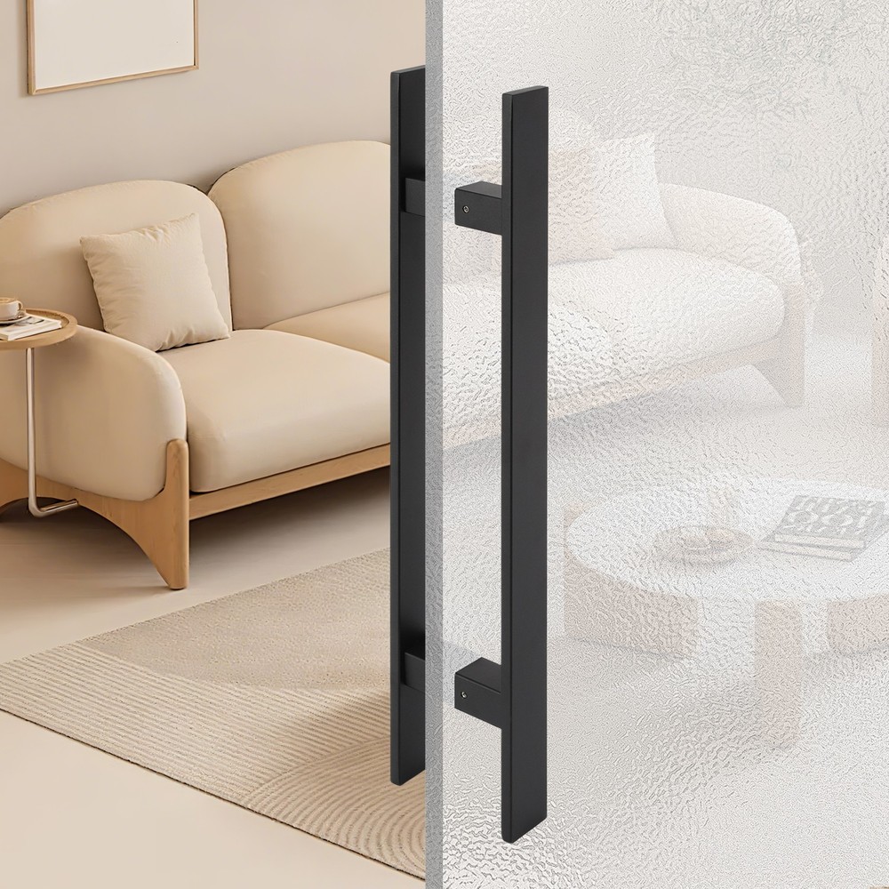 Stainless Steel Double Sided Push Pull Door Handle, H-shaped Door Pull Handle