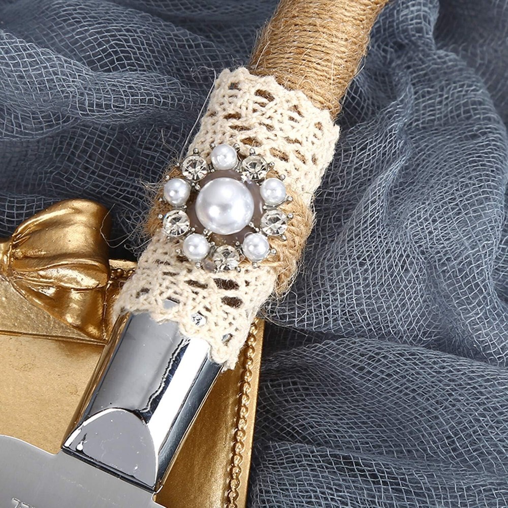 Rustic Wedding Cake Knife and Serving Set - Handmade Elegance for Special Days