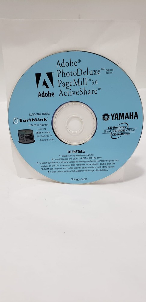 Yamaha Adobe PhotoDeluxe PageMill Activeshare PC Software