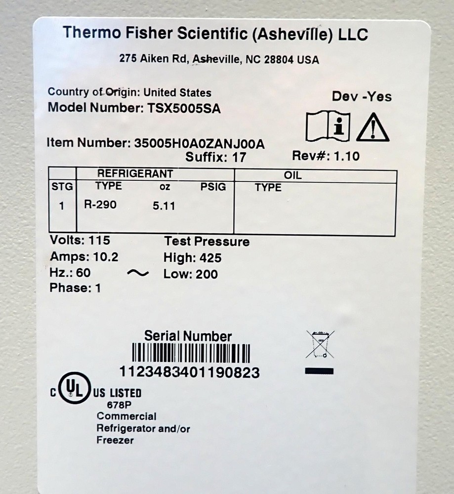 Thermo TSX5005SA Double Solid Door High-Performance Refrigerator