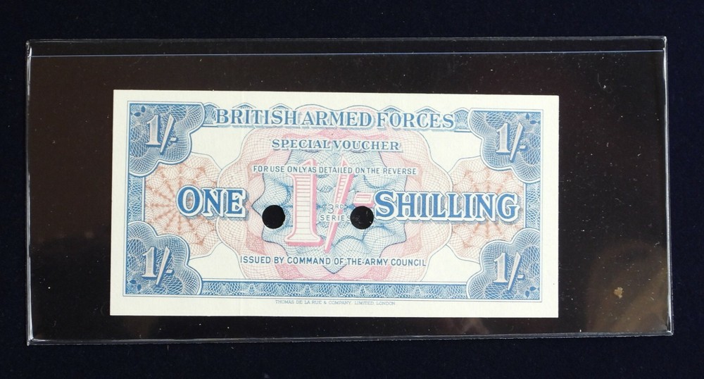 1956 British Armed Forces 1 Schilling Banknote PM26b PM26 Uncirculated