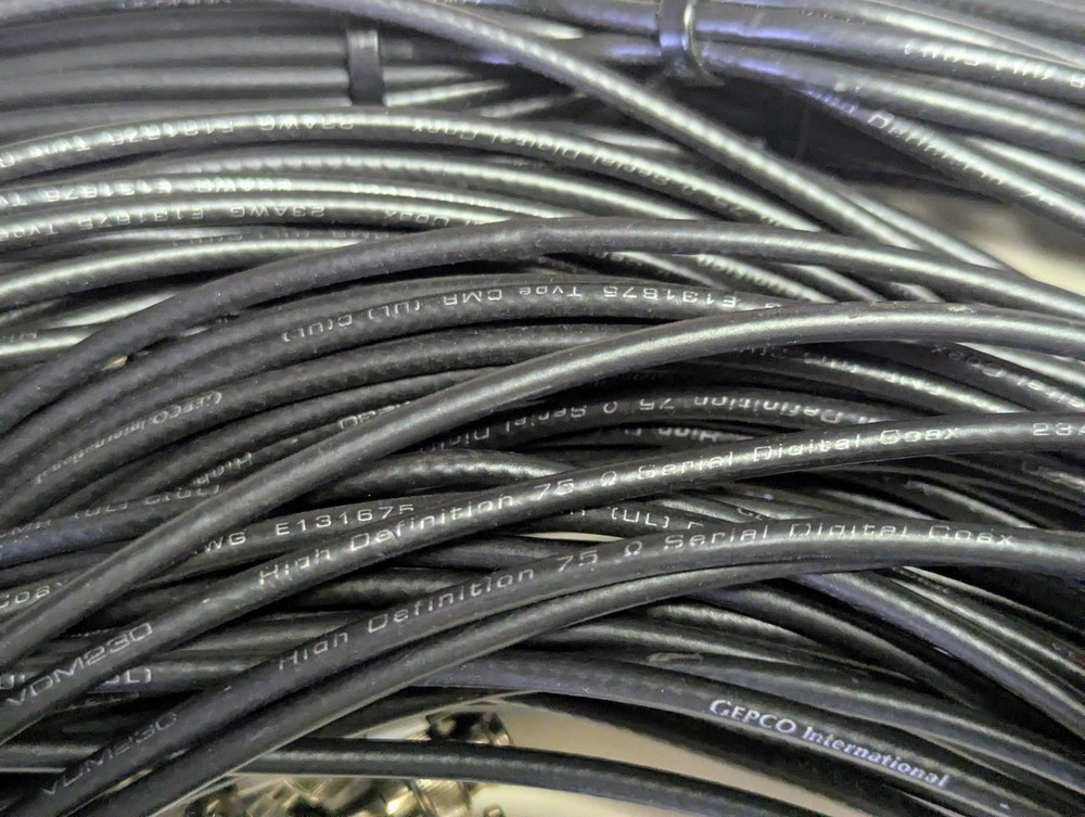 Gepco Video BNC bundle for patch panel, 47 Channels, 22ft - various lengths