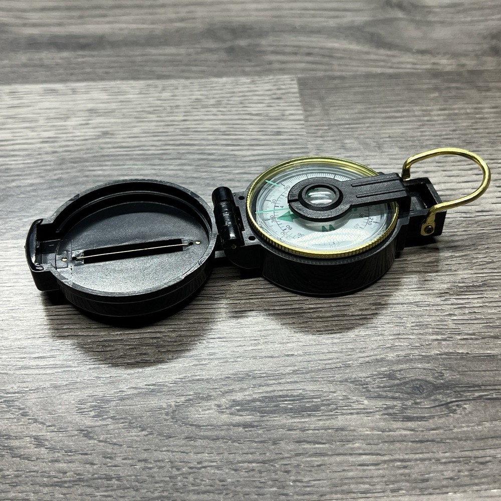 Vintage Engineer Directional Compass Lensatic Black Scouting Hiking Exploring